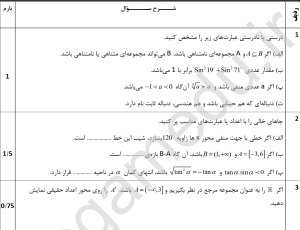 word +pdf نمونه سوالات ریاضی  دهم تجربی و ریاضی، نوبت اول مدارس  تیزهوشان  1403 با پاسخ تشریحی